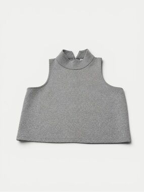 Blue Juice Gray Sleeveless Mock Neck Crop Top – Size 10 Australia